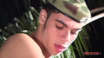Dick loving army twink gets caught masturbating with a dildo by a soldier and decides to milk his cock! He uses his gaping asshole and warm mouth to get that cum! Full video at SpartaVideo.com!