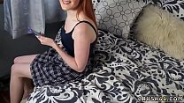 step Father and teen friend's daughter creampie  redhead teen anal dildo