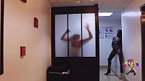 Gibby fucks two ebony pornstars in laundry room