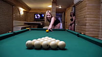 Wild College Party Turns Into Steamy Threesome on the Billiards Table - Kira Viburn & Emma Korti FULL
