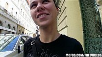 Natural Czech girl is paid cash to take a huge cock