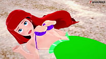 Ariel  having sex on the beach