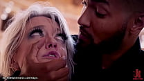 Black guy Mickey Mod blackmails huge boobs blonde MILF mayor Dee Williams then binds her and anal fucks with big black cock in various positions
