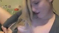 Seductive blonde teen rubs her pussy on cam