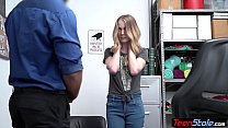 Inked teen shoplifter fucked by a big cocked LP officer
