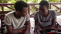 Skinny Nubian amateurs breeding on bed after blowjob