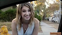 Tight teen Kristen Scott hitchhikes and banged at home