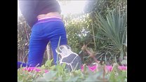 outdoor pee and masturbation in a park
