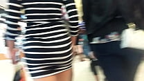 Nice candid Booty walking in short dress at mall