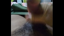 Black in bed waking up with a hard dick
