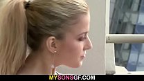 Blonde babe cheating with his dad