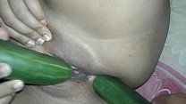 Indonesian mami hard fuck pussy and ass hole double penetration with cucumber