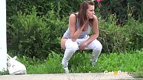 Victoria Daniels piss on a bench