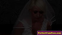 Busty bride drenched in spunk after bj
