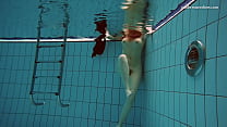 Swimming pool babe Vesta strips naked