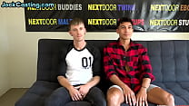 Gay boyfriends in their 1st bareback anal sex in front of camera