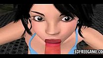 Hot whores are sucking a 3D guys big dick