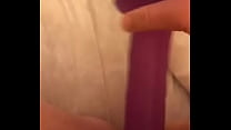 Masturbating pussy with dildo and squirting