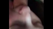 Wife on back seat gives blowjob