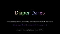 Hot girl toys herself wearing a nappy! (Diaper Dares)