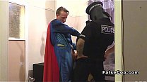 Masked fake cop and superman bang babe