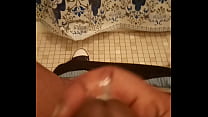 Bathroom quickie solo masturbate with cumshot