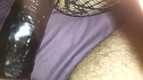 pound wife's pussy with huge cock sleeve and wand