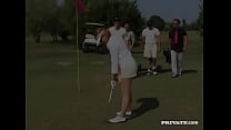 Vivienne La Roche Takes on Four Golfers on the Green Including a DP