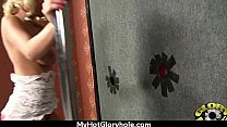 Ebony teen cleaning all the cocks at gloryhole 15