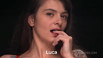 NEWBIE petite lactating MILF Marina Luca rip pantyhose first anal ATM facial licks cum