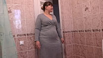 The fat mom stuffed her girlfriend's panties into her hairy pussy and went home with them. Masturbation with underwear and panty sniffing.
