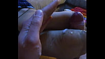 homemade footjob with white nylons