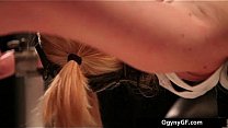 Steamy blond exciting adicted to bondage
