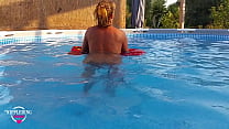 nippleringlover kinky naked outdoors in swimmingpool seethrough nipple piercings labiarings pussylip piercings
