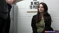 Cute brunette shoplifter teen rough fucked