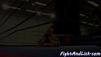 Dyke babes fighting and wrestling
