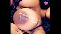 Sexy Ebony With Lace Bra Rubs Her Huge Boobs! Show SapphireSquirt some love on Twitter