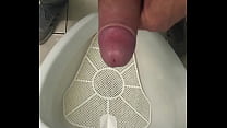 Cum on toilet with foreskin penis