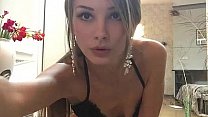 Sexy blonde gets oiled up on webcam