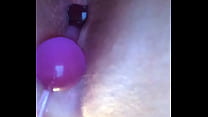 Squirting water up my ass and playing with my anal beads