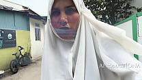 Cum Walk and Pee in Public with Burka on her