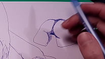 How to sketch with a ballpoint pen , erotic art