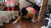 Velma bent over like a little slut on the stairs gets fucked