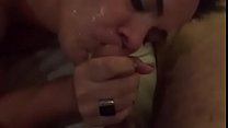 Share Wife gives a messy, cum soaked BJ