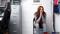 Red haired teen shoplifter got caught and fucked hard