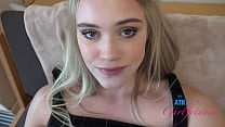 All-natural busty blonde Chloe Rose cigarette smoking fetish and blowjob POV