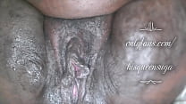Ebony Milf squirts a fountain after edging clit