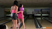Curvy French bombshells demolished in a bowling alley GP1859