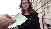 GERMAN SCOUT - Schuelerin Alessandra auf der Strasse angesprochen und ohne Kondom gevoegelt