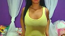 Busty big tit Latina babe teases on live webcam
